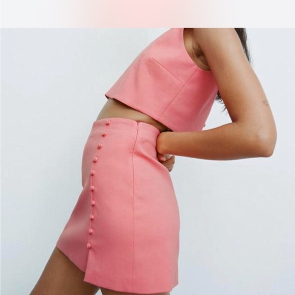 Zara Coral Crop Top and Skirt Set - Picture 13 of 13